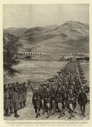 La campaña de Chitral, la Segunda Brigada cruzando el río Cabul